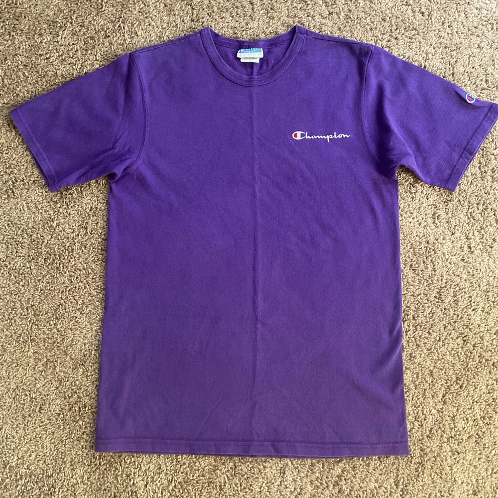 Champion Logo Purple Tee size M